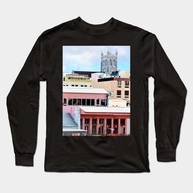 Bermuda - Hamilton Skyline Long Sleeve T-Shirt by SusanSavad